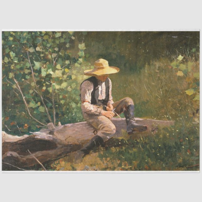 Papier Mousseline The Whittling Boy (par Winslow Homer) (Recto)