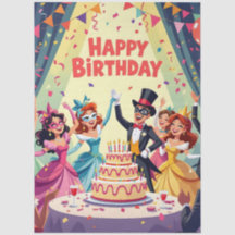 Thème de masquerade joyeux anniversaire mignon