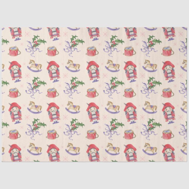 Papier Mousseline Thème de noël des noisettes (Recto)