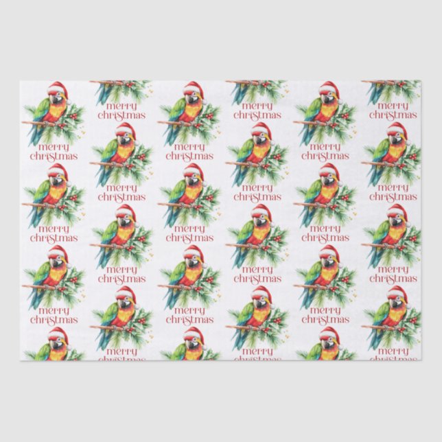 Papier Mousseline Thème de Noël Tropical Merci Retro Texte (Recto)