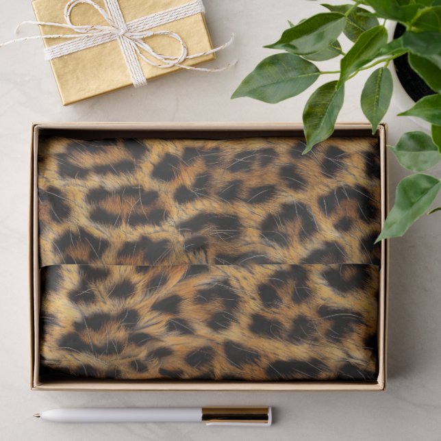 Papier Mousseline Thème safari avec imprimé léopard ID1153 (Cadeau)
