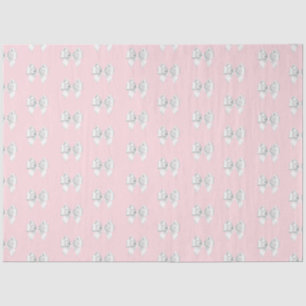 Papier Mousseline Thème Tiffany Rose Glam Aqua Bleu Blanc Ruban