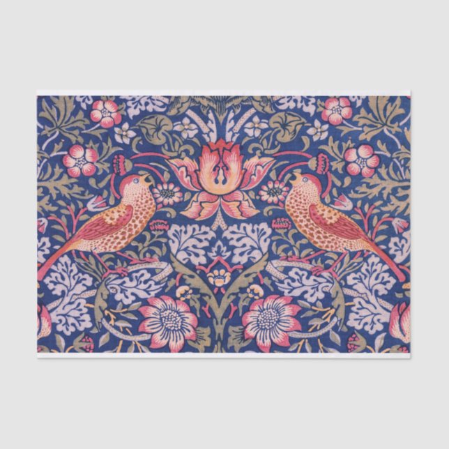 Papier Mousseline Thief de fraises par William Morris (Recto)