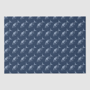 Papier Mousseline Thon d'Albacore mignonne en bleu pastel sur bleu m