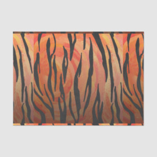 Papier Mousseline Tiger chaud orange et noir