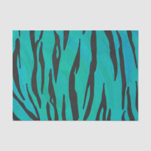 Papier Mousseline Tiger noir et Turquoise