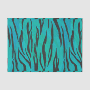 Papier Mousseline Tiger noir et Turquoise