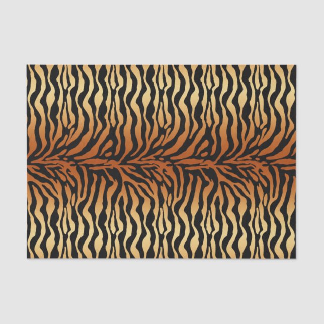 Papier Mousseline Tiger Stripes Poster de animal, ambre, noir et tan (Recto)