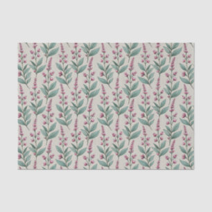 Papier Mousseline Tiges botaniques de fleurs sauvages roses Cottagec