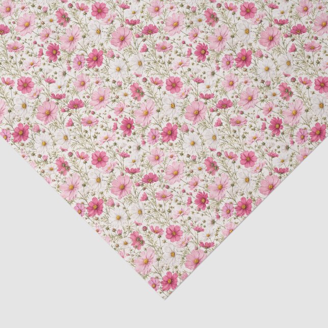 Papier Mousseline Tiges de fleurs de cosmos aérées (Détail)