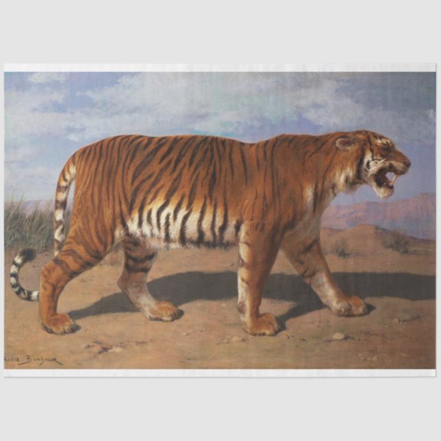 Papier Mousseline Tigre à pattes (par Rosa Bonheur) (Recto)