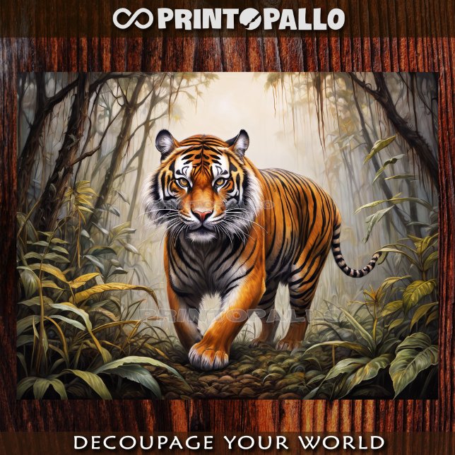 Papier Mousseline Tigre du Bengale dans la jungle (Créateur téléchargé)