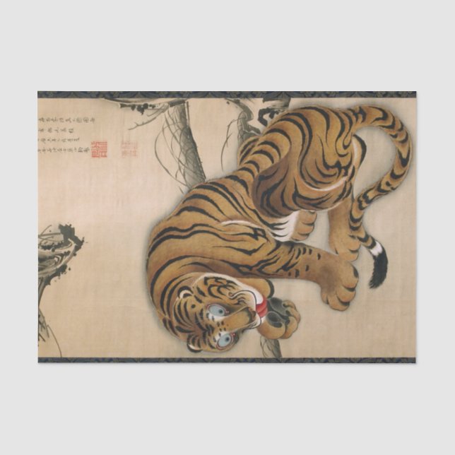 Papier Mousseline Tigre, Jakuchu (Recto)