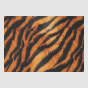 Papier Mousseline Tigre noir orange