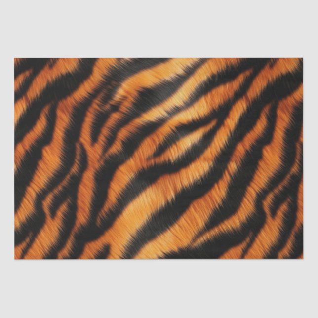 Papier Mousseline Tigre noir orange (Recto)