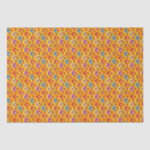 Papier Mousseline Tigre pattern on dark yellow