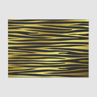 Papier Mousseline Tigres d'or et noir comme des rayures motif, anima