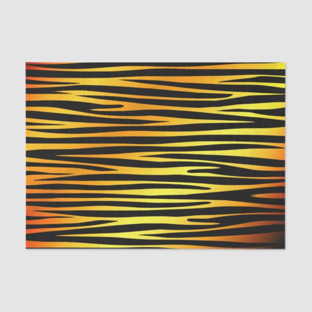 Papier Mousseline Tigres d'or et noir comme des rayures motif, anima (Recto)