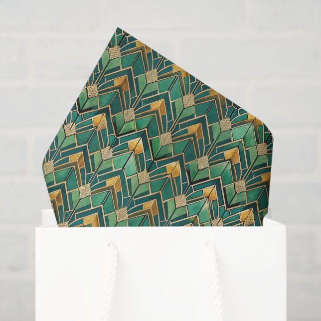 Papier Mousseline Tiled Art Deco pattern  (Sac cadeau)