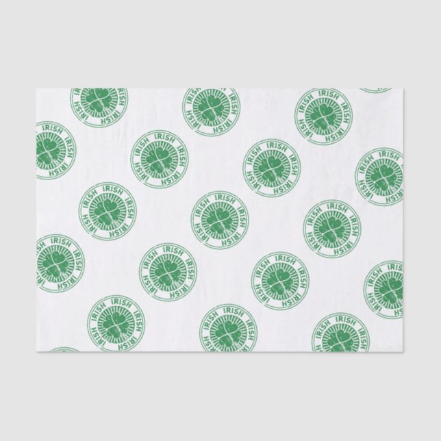 Papier Mousseline Timbre irlandais shamrock (Recto)