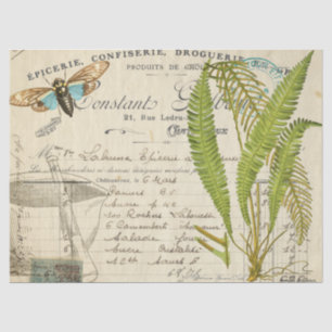 Papier Mousseline Tissu bleu de Decoupage d'apothicaire de mite