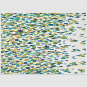 Papier Mousseline Tissu Bleu Vert Jaune Artiste Peinture Enveloppeme