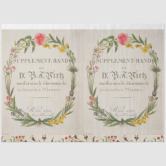 Papier Mousseline Tissu botanique de la couronne florale