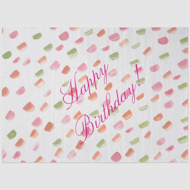 Papier Mousseline Tissu d'anniversaire rose (Recto)