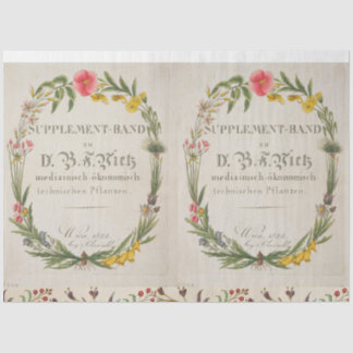 Papier Mousseline Tissu de découpage à double couronne florale