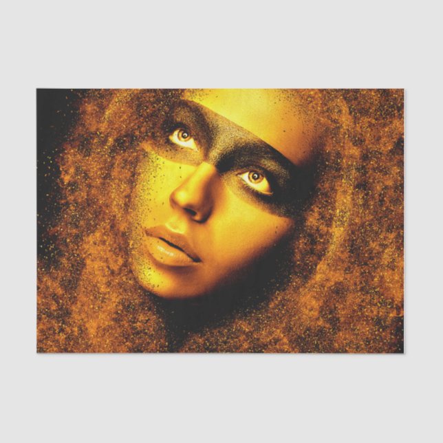 Papier Mousseline Tissu de découpage de la fille d'or (Recto)