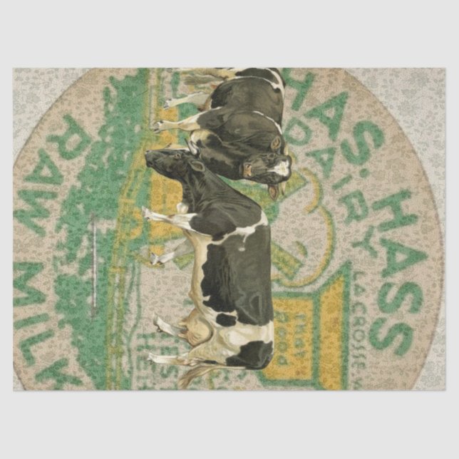 Papier Mousseline Tissu de Decoupage de vache à pays (Recto)