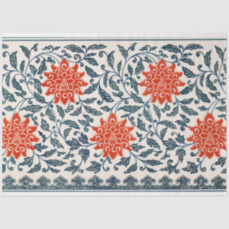 Papier Mousseline Tissu de découpage floral bleu et orange