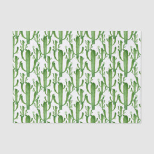 Papier Mousseline Tissu de partie de motif de cactus d'aquarelle