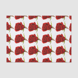 Papier Mousseline Tissu de rose rouge