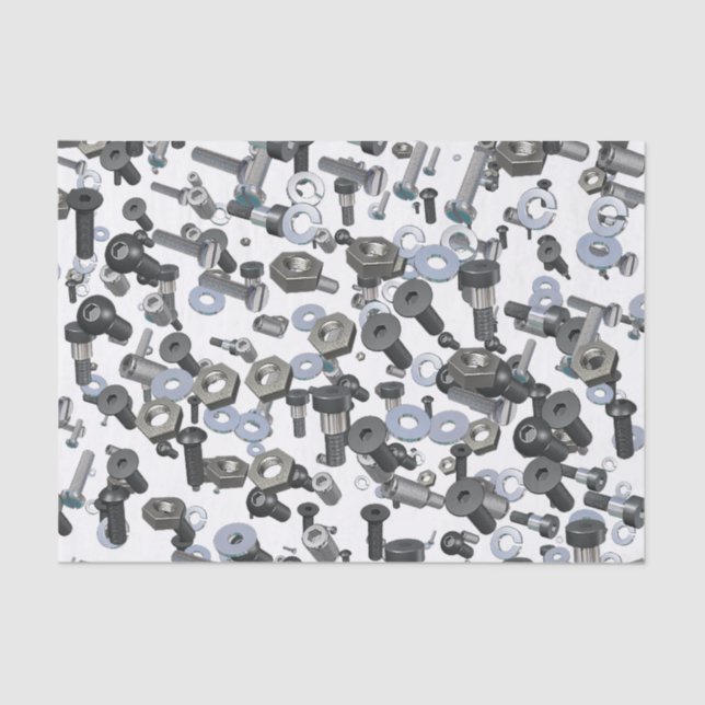 Papier Mousseline Tissu d'enrobage - Nuts et boulons (Recto)