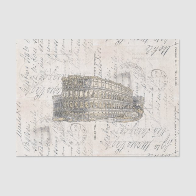 Papier Mousseline Tissu italien de carte postale de Colisé antique (Recto)