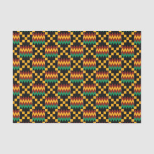 Papier Mousseline Tissu jaune, vert, rouge, noir de Kwanzaa Kente