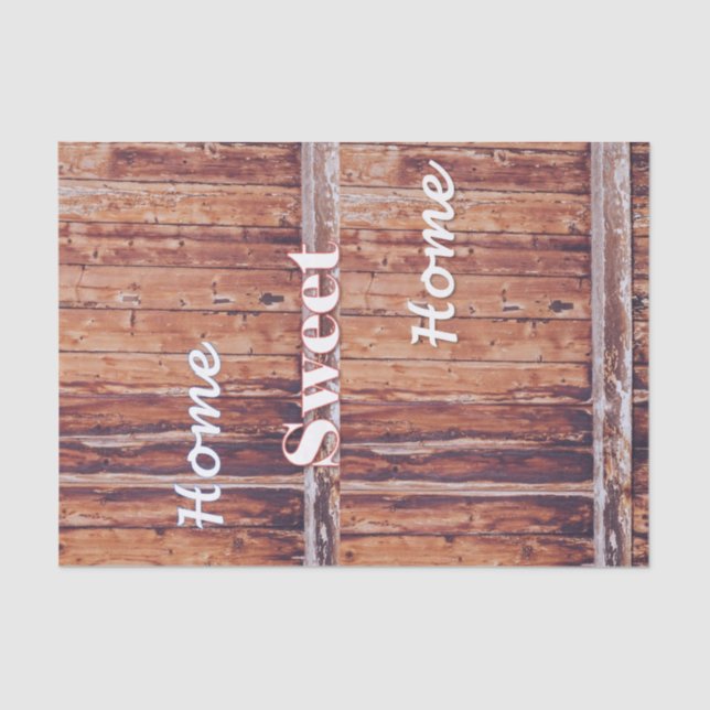 Papier Mousseline Tissu Papier Bois Maison Sweet Home (Recto)