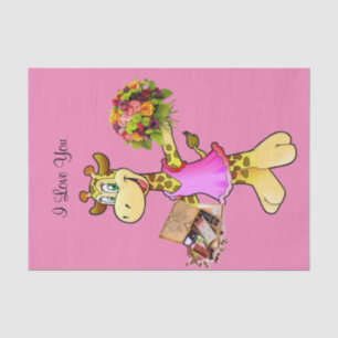 Papier Mousseline Tissu Papier Giraffe Chocolat Floral Rose