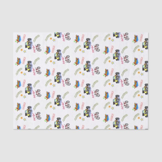 Papier Mousseline Tissu Papier Hero Voiture à vélo avion (Recto)