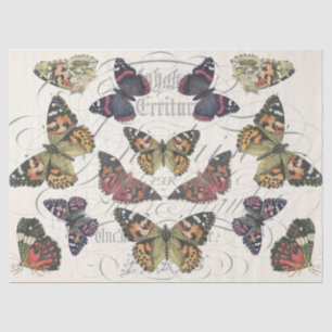 Papier Mousseline Tissu rose de Decoupage de papillon