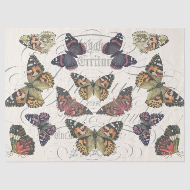 Papier Mousseline Tissu rose de Decoupage de papillon (Recto)