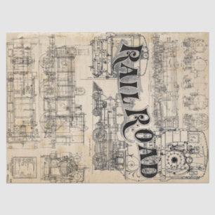 Papier Mousseline Tissu technique de dessins de train