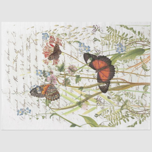 Papier Mousseline Tissu Vintage de collage des jardins (Recto)