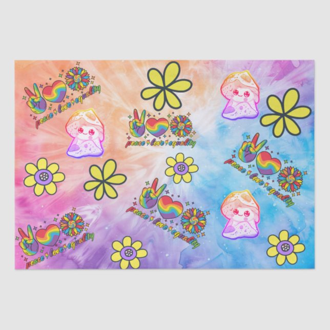 Papier Mousseline Tissue Document avec égalité d'amour pour la paix (Recto)