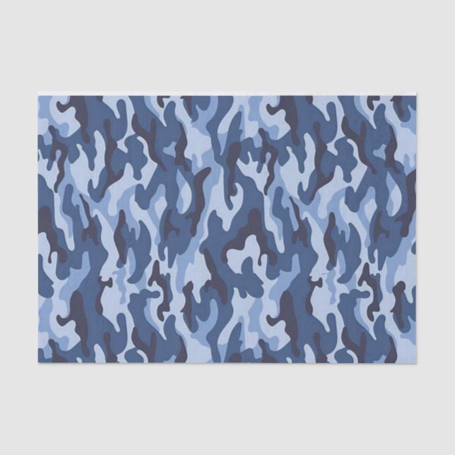 Papier Mousseline Tissue Paper Blue Army (Recto)