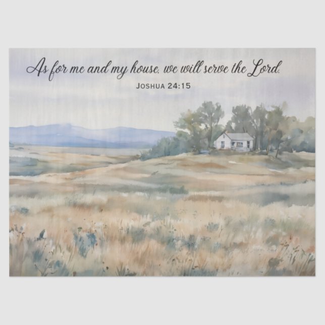 Papier Mousseline Tissue Paper - Joshua 24:15 - A House on a Prairie (Recto)