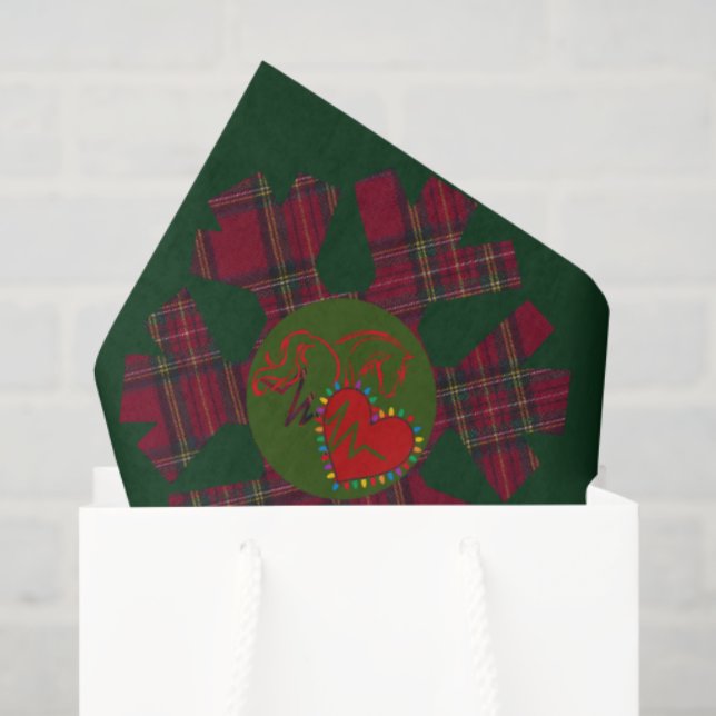 Papier Mousseline Tissue Paper Plaid Snowflake  (Sac cadeau)