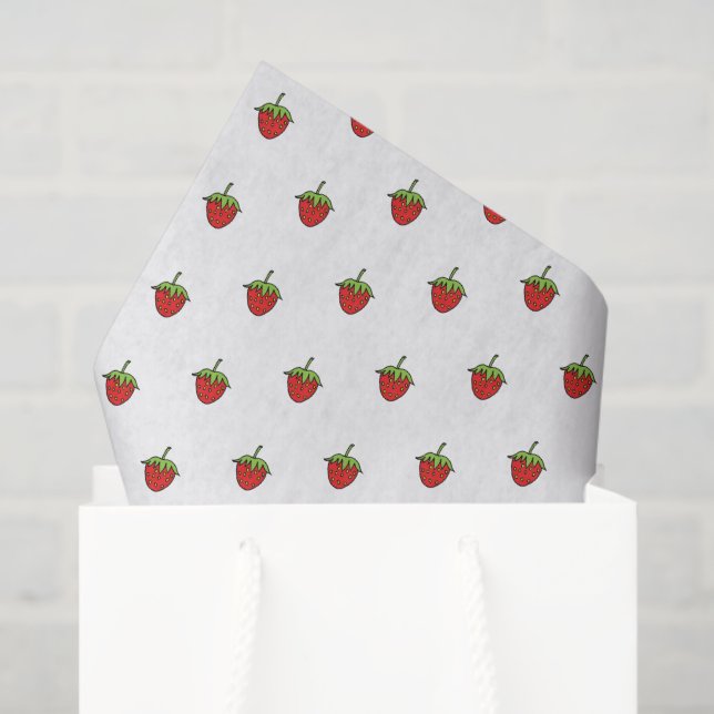 Papier Mousseline Tissue Paper Strawberry  (Sac cadeau)