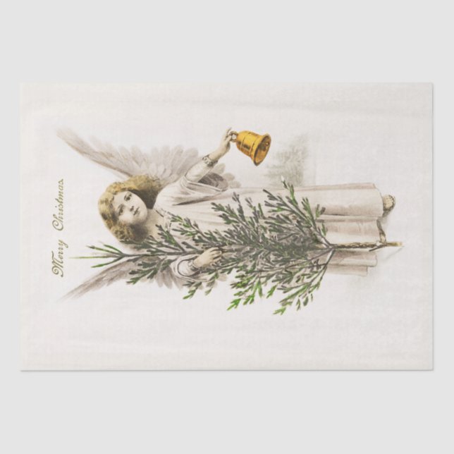 PAPIER MOUSSELINE TISSUE PAPIER : ANGE DE NOËL VINTAGE (Recto)